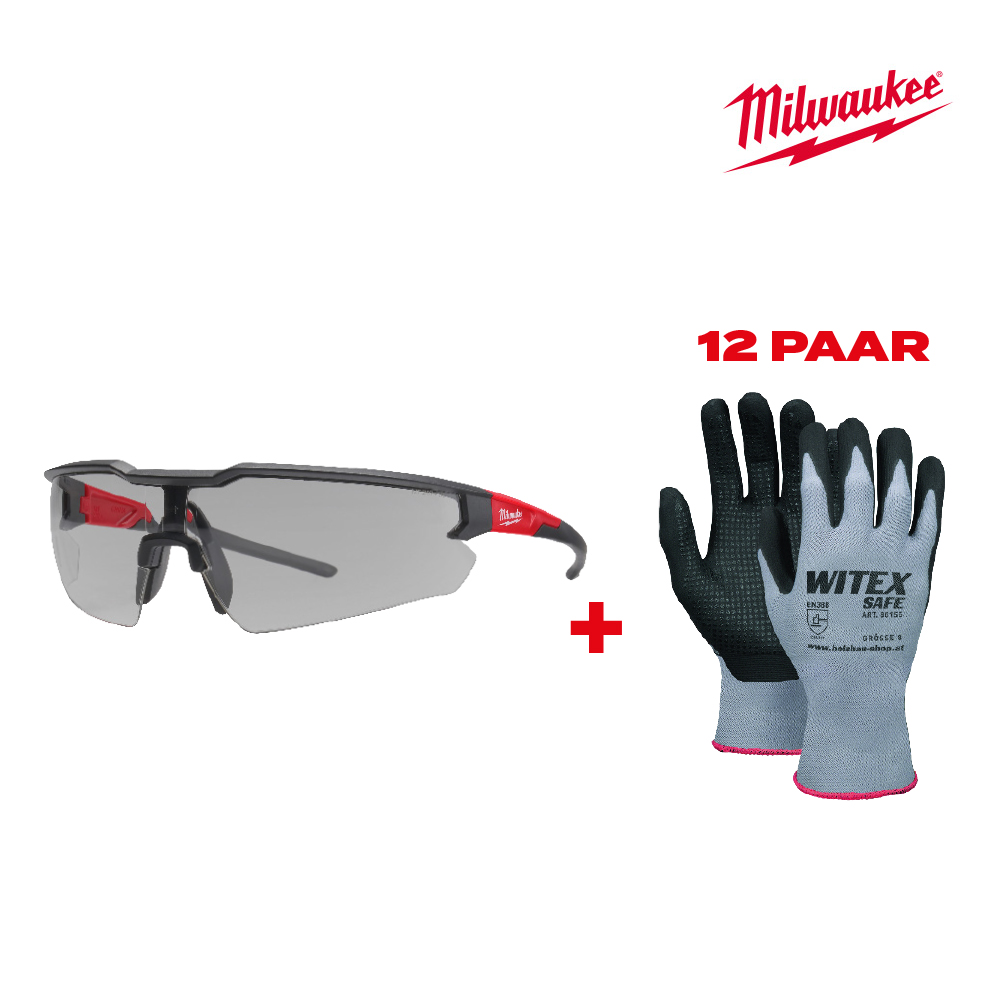 12 PAAR WITEX ARBEITSHANDSCHUHE G8 MIT MILWAUKEE BRILLE